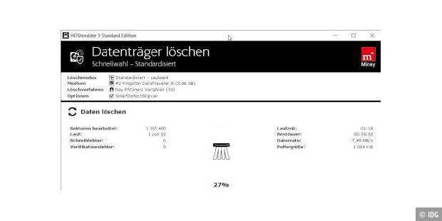 Test: HD Shredder 5 Standard Edition -  Inhalt von Festplatten löschen